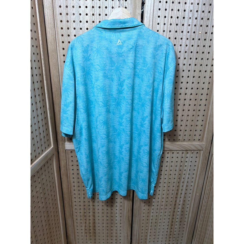 Bermuda Sands Mens 2XL Turquoise Tropical Palm Performance Golf Polo Bear Creek - Picture 4 of 4